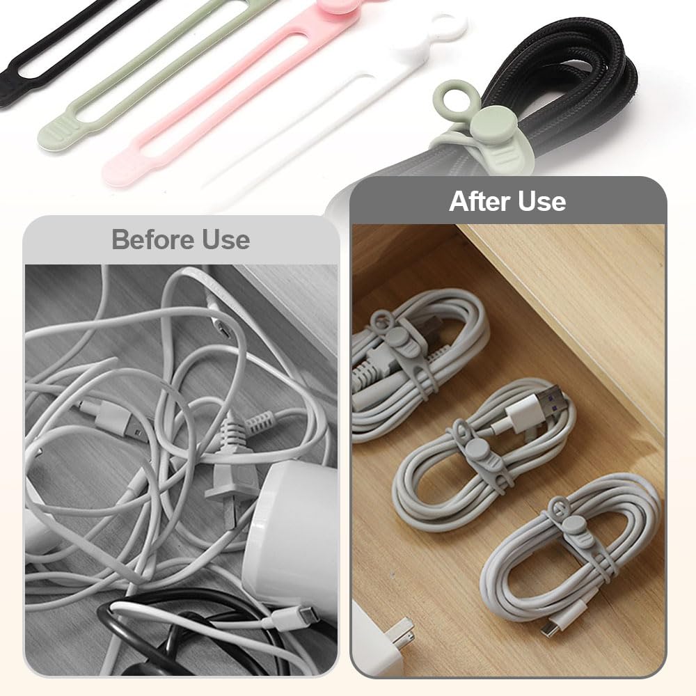 JUDUNA silicone cable ties closeup highlights durable, reusable material for long-term cable management.