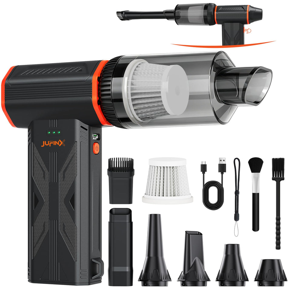 JUFINX front view showing compact design and fast cleaning power