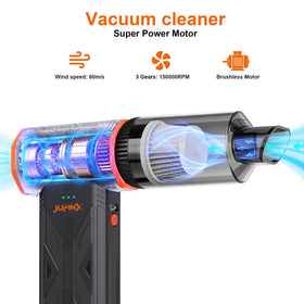 JUFINX nozzle and brush set displayed for versatile cleaning tasks