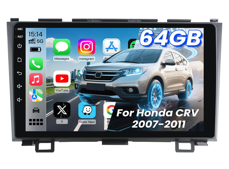 Jufodrca CR-V head unit front view, sleek dashboard upgrade.
