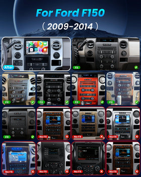 Jufodrca Ford F-150 CarPlay/Android Auto on a 9-inch display