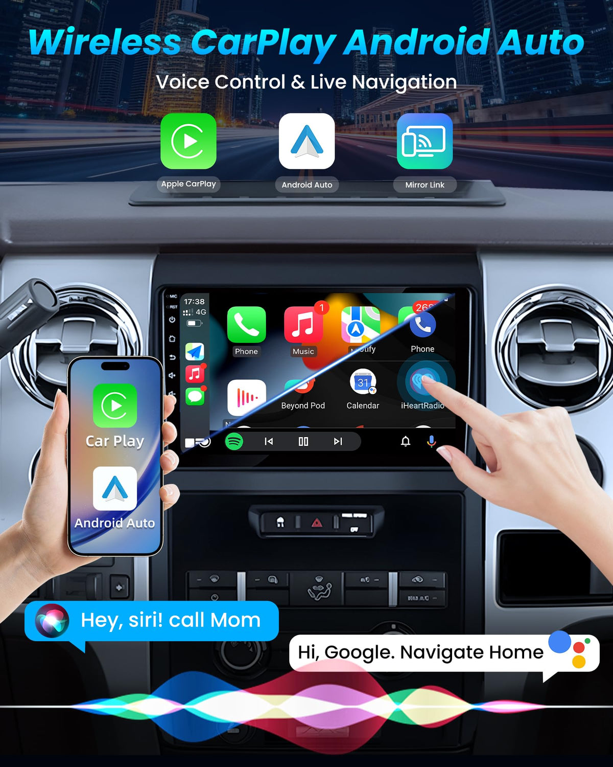 Jufodrca Ford F-150 navigation with GPS and Wi-Fi for maps