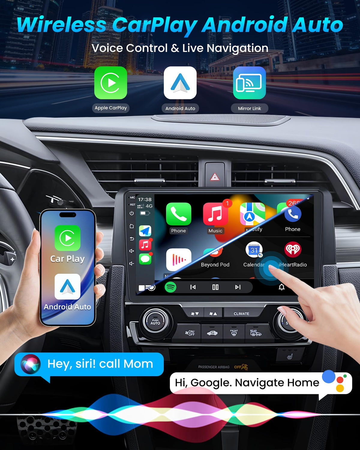Built-in GPS with 5G WiFi for real-time navigation on the go.