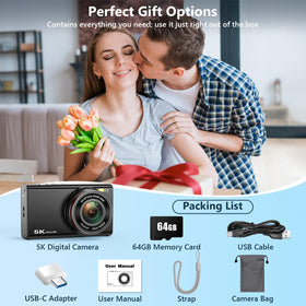 Jukanur 64GB memory card included for immediate shooting