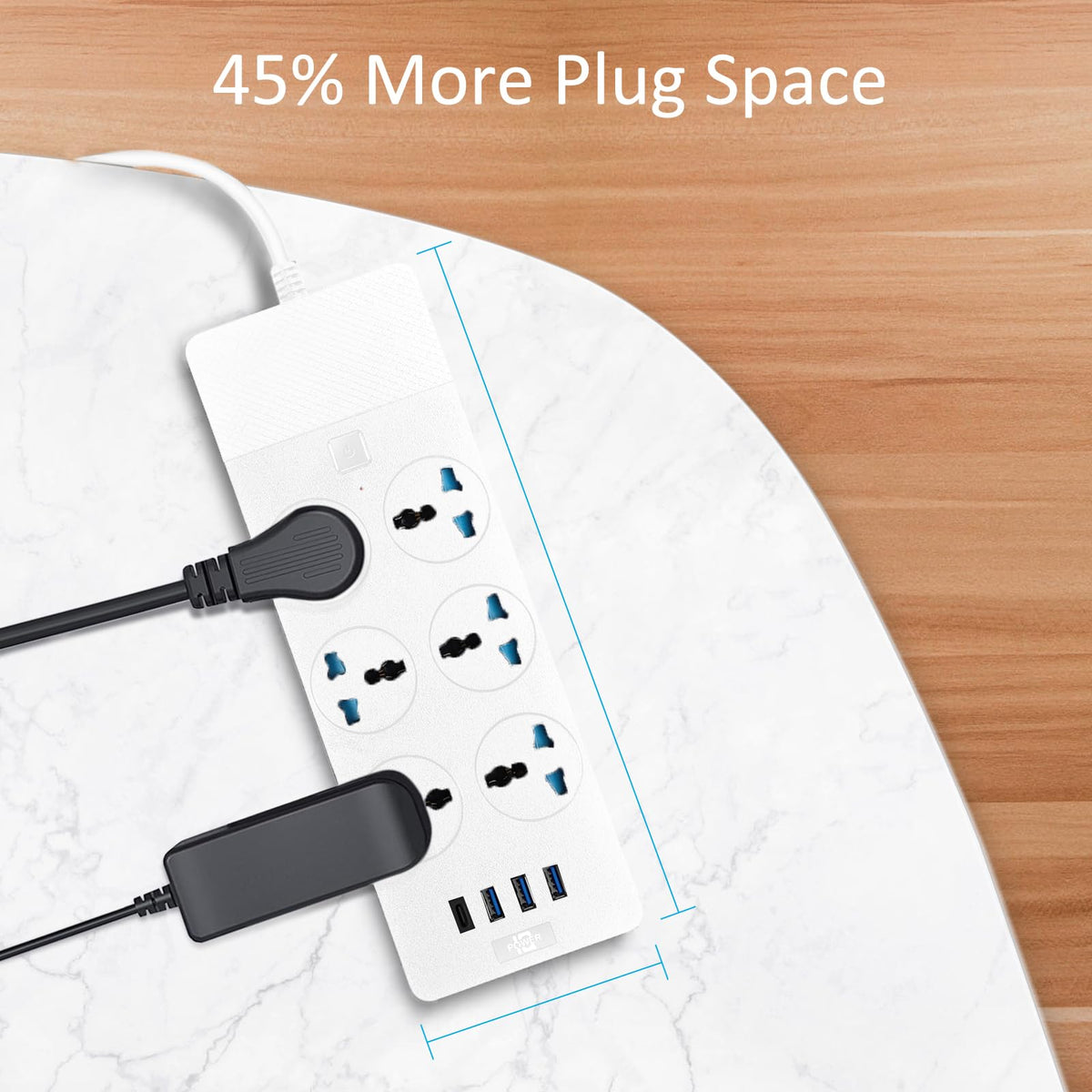 Jumpso lifestyle scene in home office charging laptop and phone, efficient multi-device use