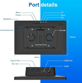 JUNEBOX 10.1-inch touchscreen side view highlighting slim profile and easy setup.
