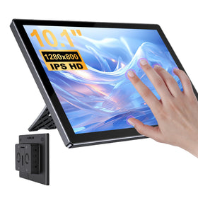 JuneBox 10-inch touchscreen front view for Raspberry Pi, ready for quick demos.