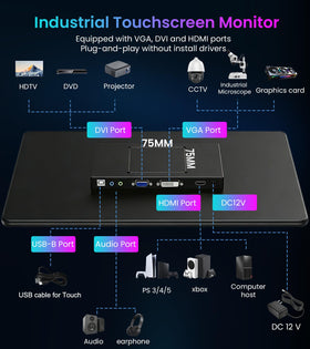 JUNEBOX 15.6-inch touchscreen monitor ips panel highlights wide viewing angles and true color rendering.