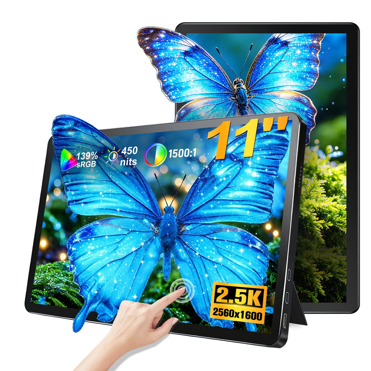 JUNEBOX front view showing 11-inch 2.5K screen and vivid colors for improved productivity