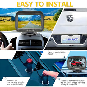 Junhaoz monitor IPS 4.3-inch displays clear images for confident maneuvers.