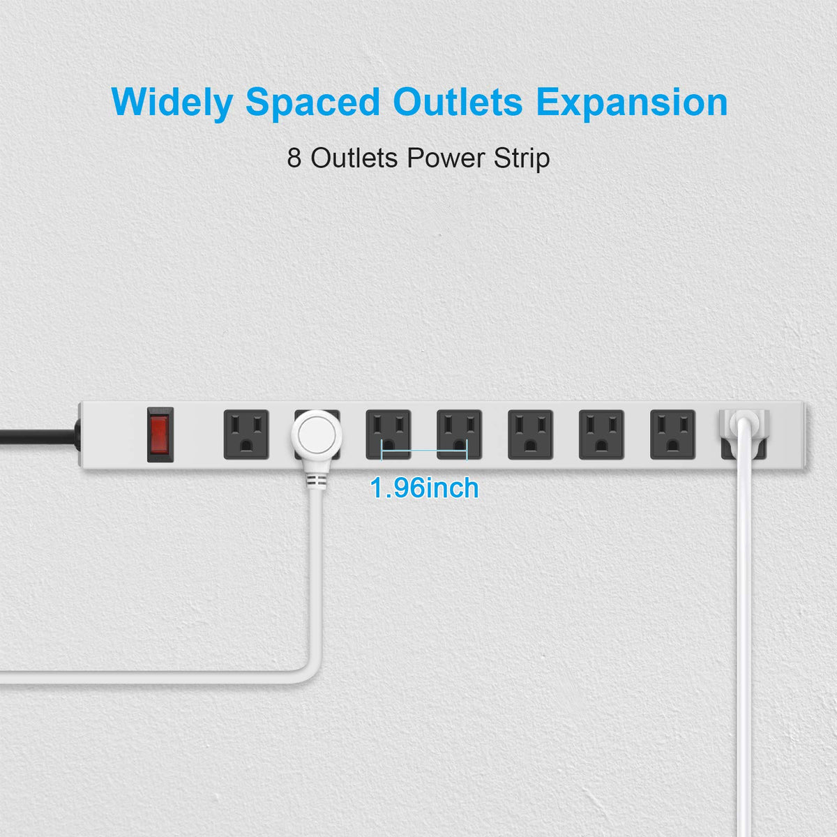 JUNNUJ 10ft cord and grounded plug image showing extended reach and safe grounding