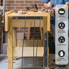 JUNNUJ 4800J surge protector with metal body protects equipment from power surges.