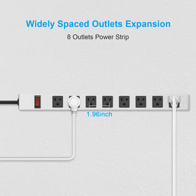 JUNNUJ 6ft 14AWG cord provides flexible placement for desks and workshops