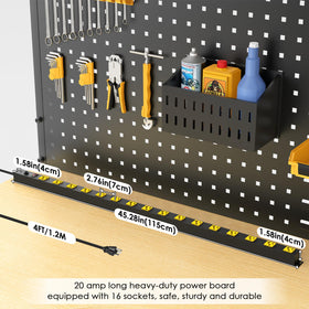 JUNNUJ close-up of widely spaced outlets allowing large plugs without blocking adjacent sockets