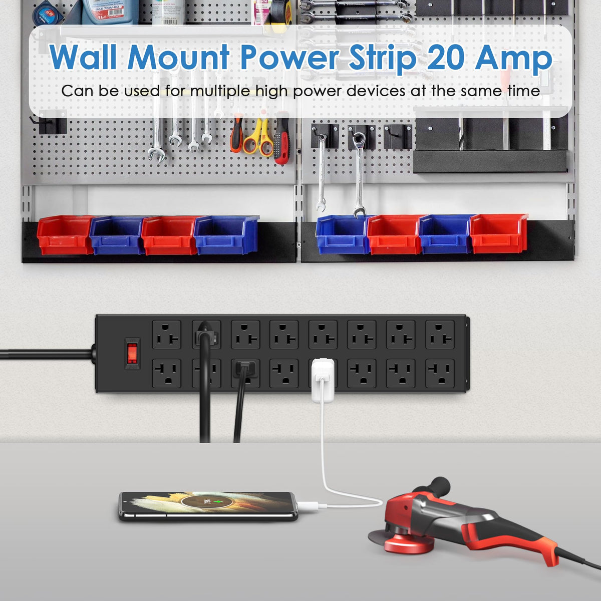 JUNNUJ heavy 12-gauge 10ft cord and plug providing reduced voltage drop and reach