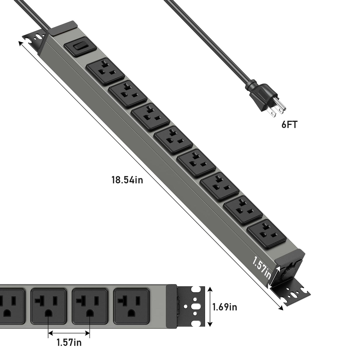 JUNNUJ heavy 12AWG 6ft cord and grounded plug highlighting safer high-current use