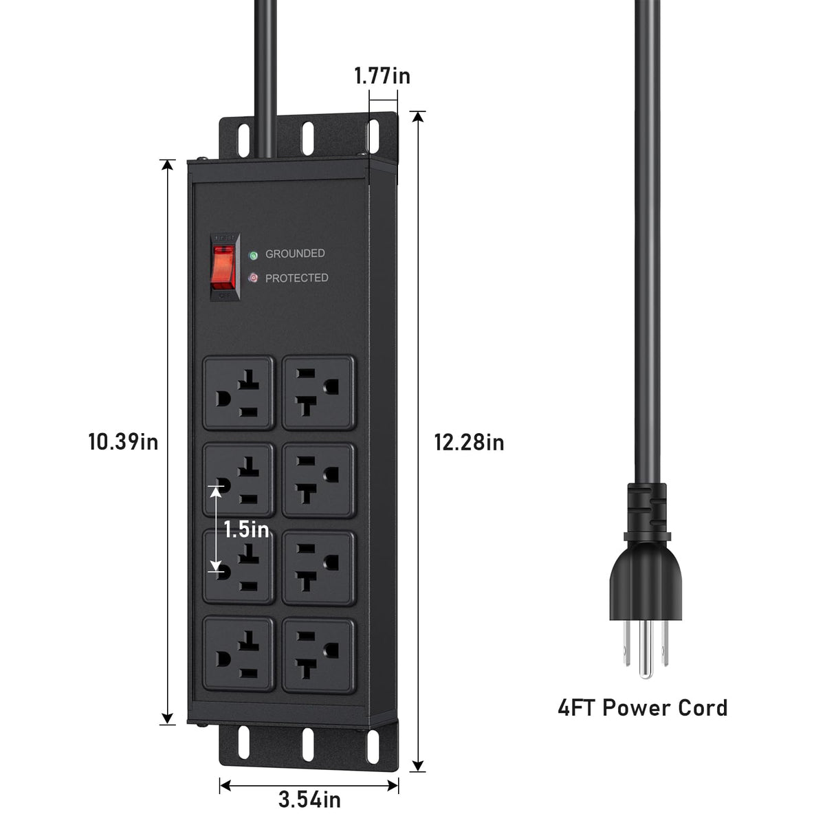 JUNNUJ side profile with reset switch for overload protection convenience