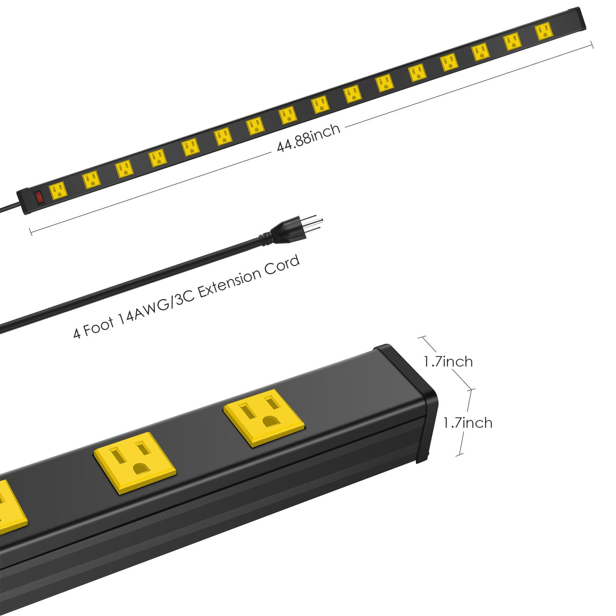 JUNNUJ rocker switch and indicator light detail for easy on/off control and status