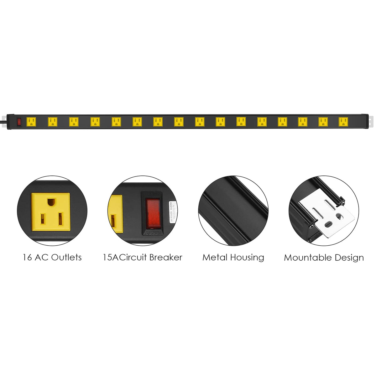 JUNNUJ wide-spaced outlets support larger plugs for easier setups