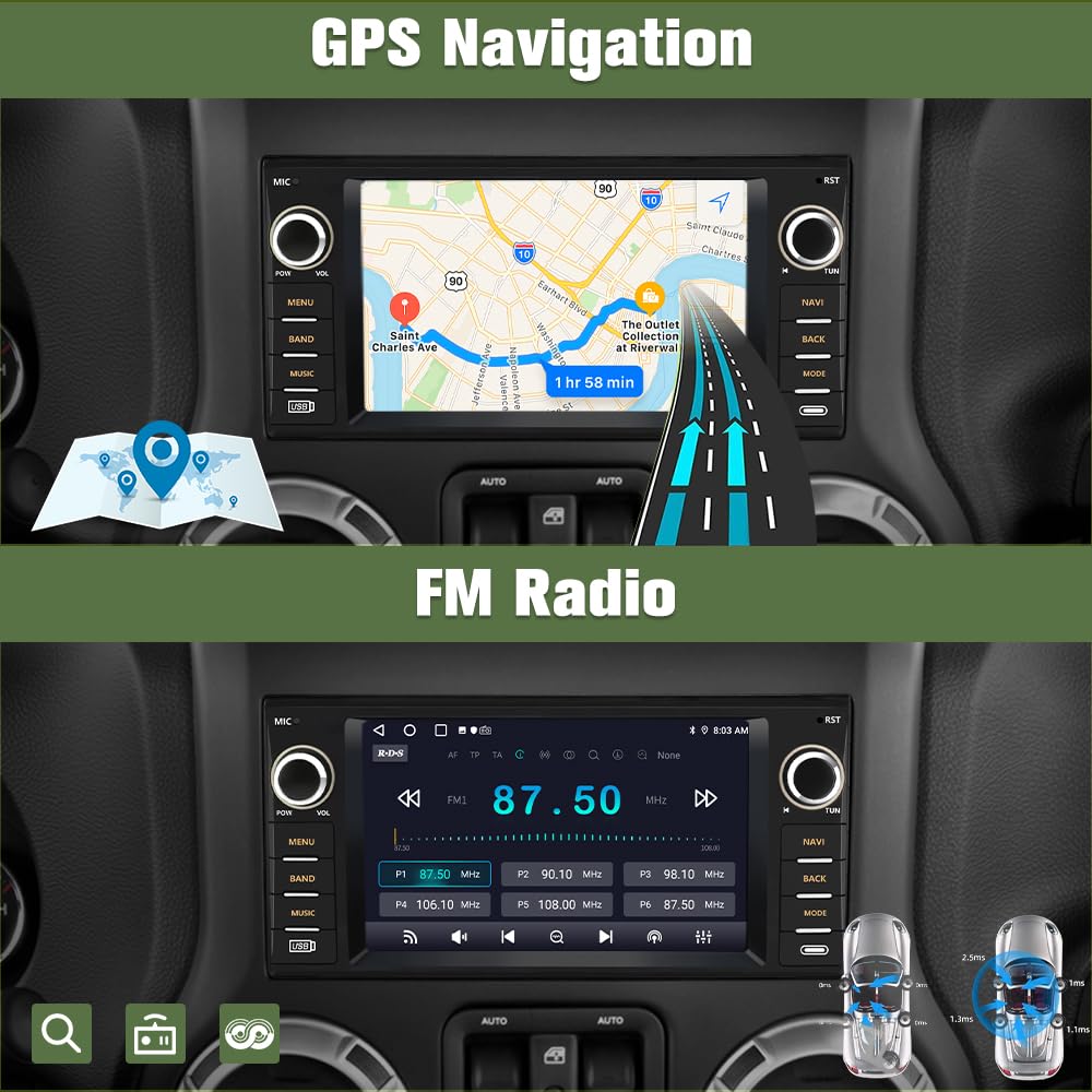 Junsun 4Core GPS navigation with WiFi keeps maps up to date.