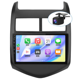 Junsun 5G WiFi car radio front panel enhances Aveo Sonic dashboard integration.