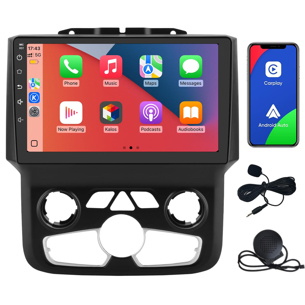 Junsun 5G WiFi car stereo with 9-inch display for crisp navigation and media