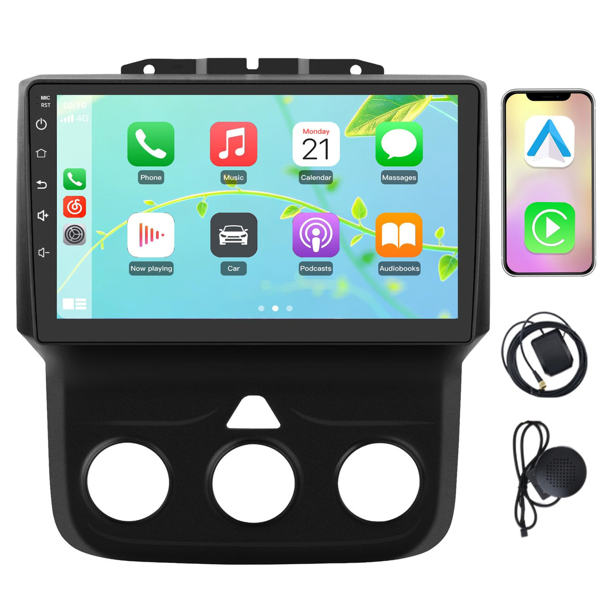 Junsun 8-Core 64GB car radio front view delivering quick infotainment access in Dodge Ram