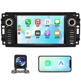 Junsun 8Core car radio front-face display in a RAM dash, enhancing infotainment.