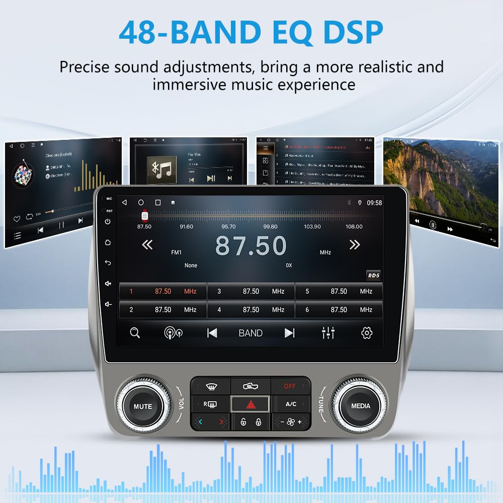 Junsun AM/FM with RDS for up-to-date radio and news.