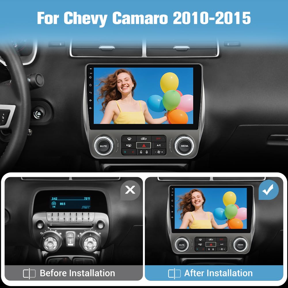 Junsun Camaro carplay and android-auto wireless setup for easy smartphone integration.