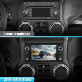 Junsun touchscreen interface close-up displaying navigation and media, clear readable icons