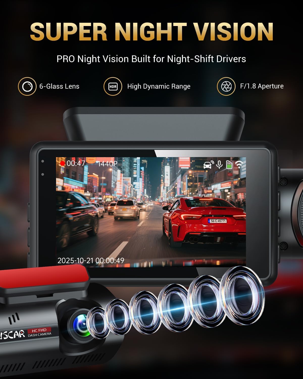 Juscar preinstalled 32GB card; supports up to 256GB for longer trips.