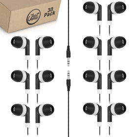 JustJamz bulk earbuds 30-pack front view for classrooms