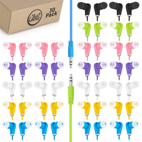 JustJamz multicolor 30-pack earbuds provide vibrant classroom listening.
