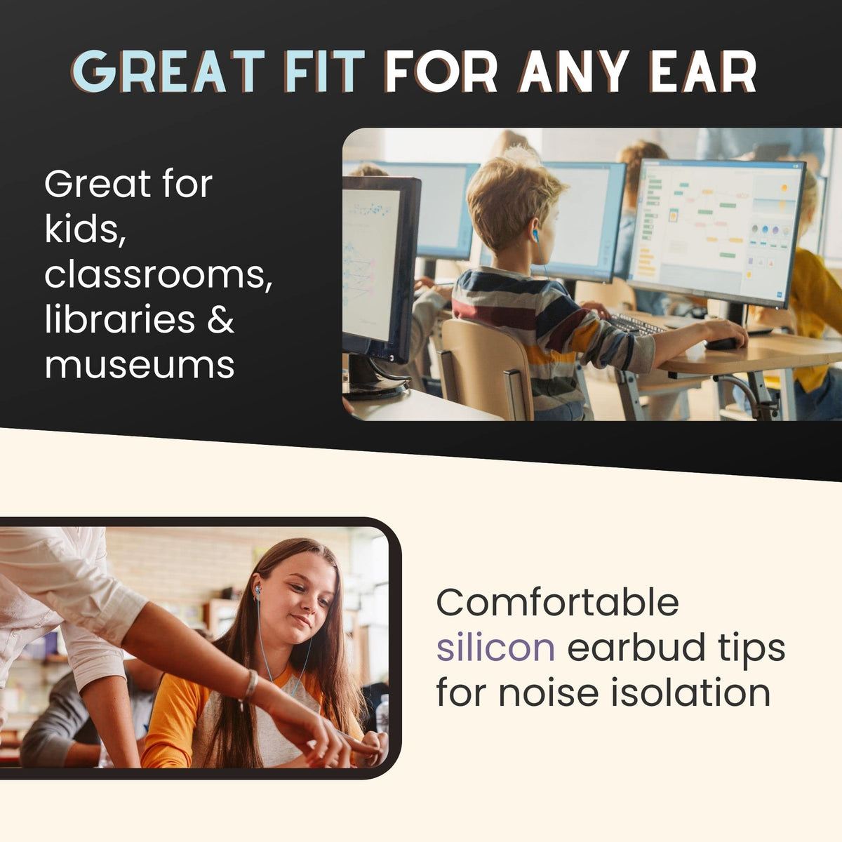 JustJamz earbuds soft silicone tips close-up for comfortable wear