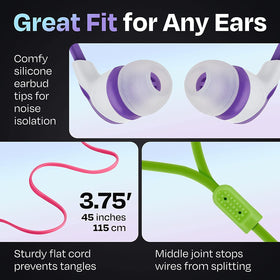 JustJamz lightweight design reduces ear fatigue over hours