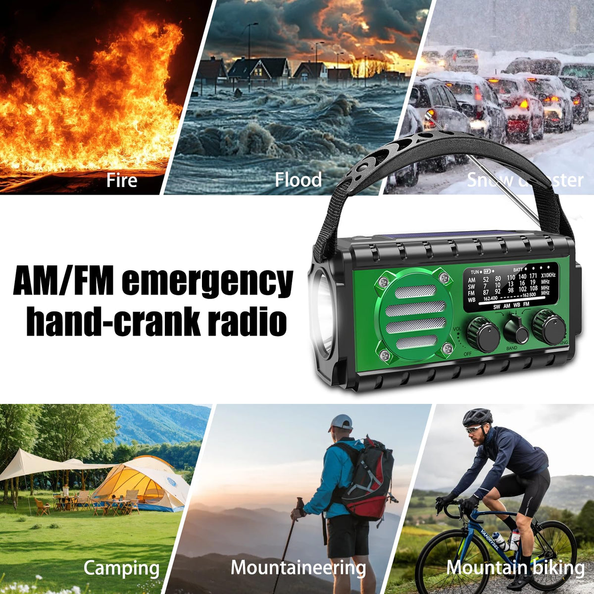 Juvihuxy in a camping scene powering devices and broadcasting weather alerts