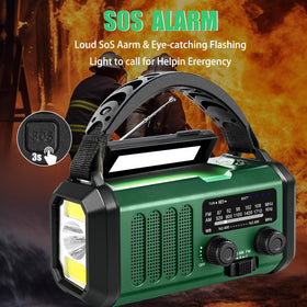 Juvihuxy flashlight and SOS alarm lit showing visibility and signaling