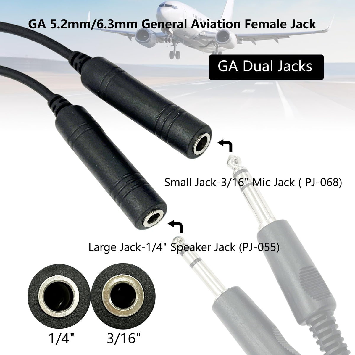 JUYODE 7mm headset output plug ready for U174 conversion in helicopter setup
