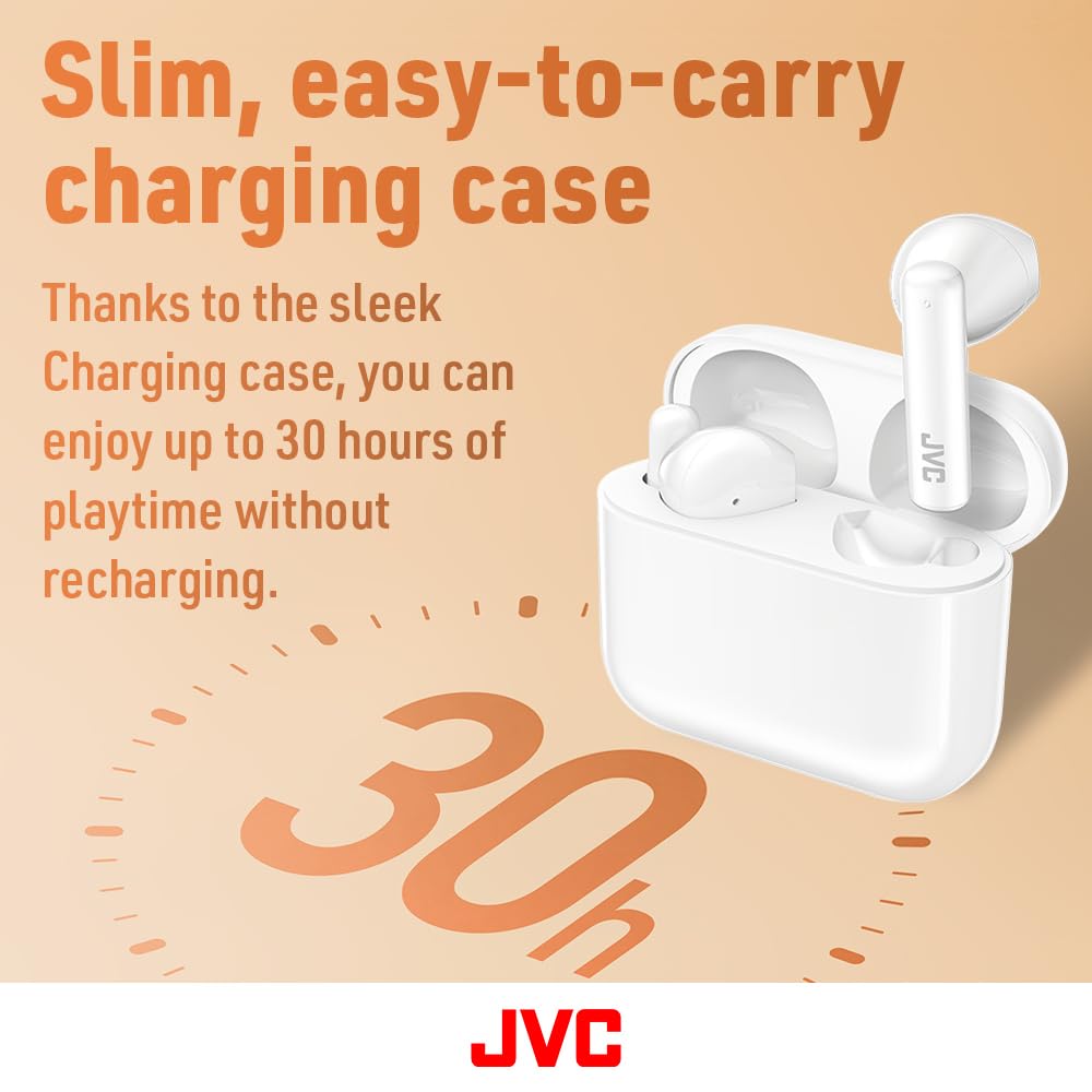 JVC earbuds using Bluetooth 5.1 for stable, easy pairing