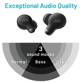 JVC earbud close-up of driver and finish, emphasizes detailed sound design