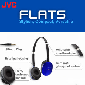 JVC Flats 30mm driver delivers clear, dynamic sound for daily listening.