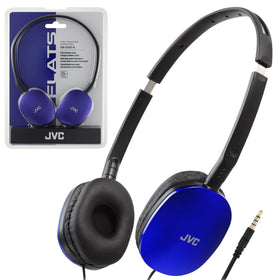 JVC Flats on-Ear Headphones with flat-foldable design, ideal for travel.