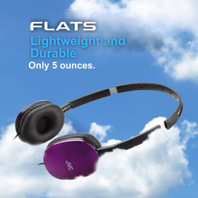 JVC Flats on-Ear headphones include a 3.5mm plug for universal PC or gaming use.