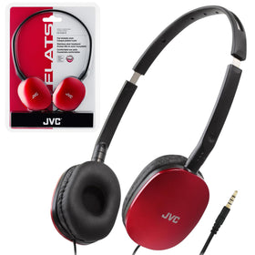 JVC Flats On-Ear headphones show the flat-foldable design for compact travel use