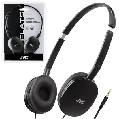 JVC Flats on-ear headphones front view for portable listening on the go