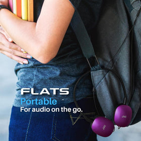 JVC Flats on-Ear headphones are lightweight and portable for on-the-go listening.