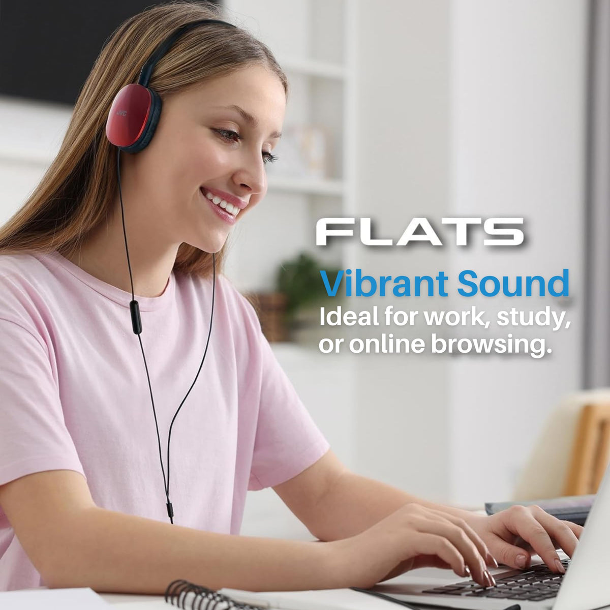 JVC Flats On-Ear headphones are lightweight and portable for daily use