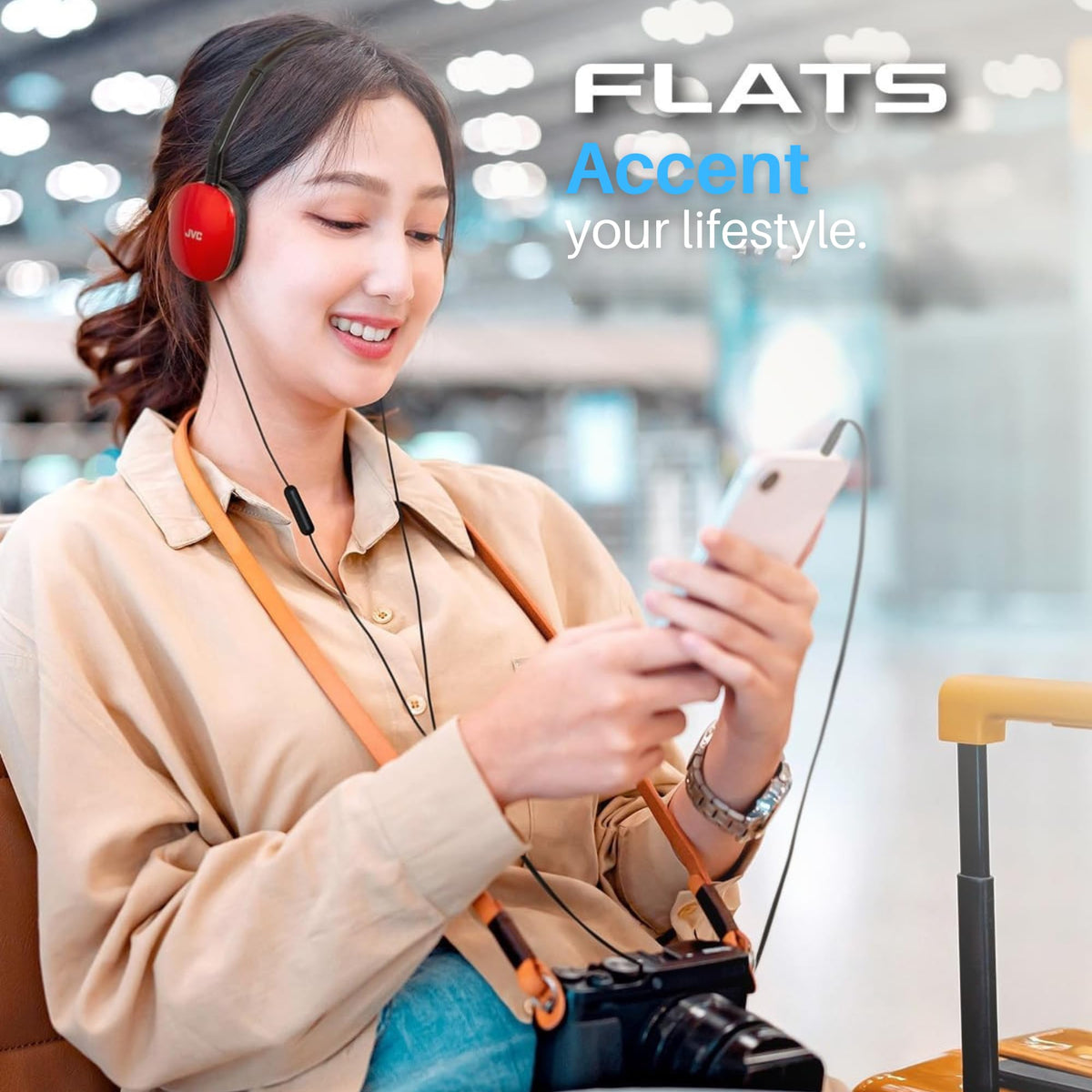 JVC Flats On-Ear headphones feature soft ear-pads for comfortable listening sessions