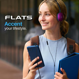 JVC Flats on-Ear headphones with soft ear-pads for comfortable long listening.